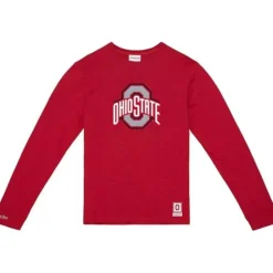 Men Mitchell & Ness T-Shirts & Tops-Legendary Slub Longsleeve Ohio State
