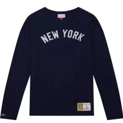 Men Mitchell & Ness T-Shirts & Tops-Legendary Slub Longsleeve New York Yankees