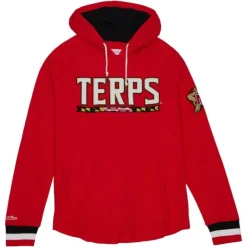 Men Mitchell & Ness Hoodies & Sweatshirts-Legendary Slub Ls Hoodie University Of Maryland