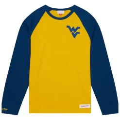 Men Mitchell & Ness T-Shirts & Tops-Legendary Slub Ls Tee West Virginia University