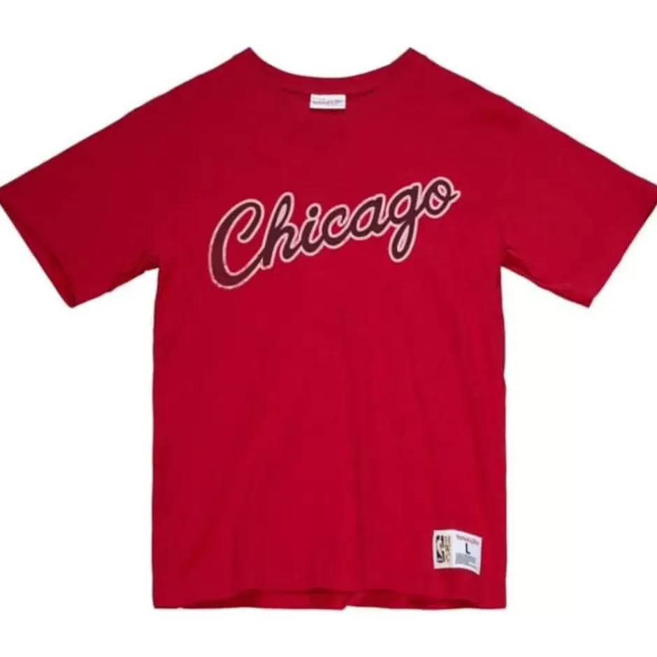 Men Mitchell & Ness T-Shirts & Tops-Legendary Slub Ss Tee Chicago Bulls