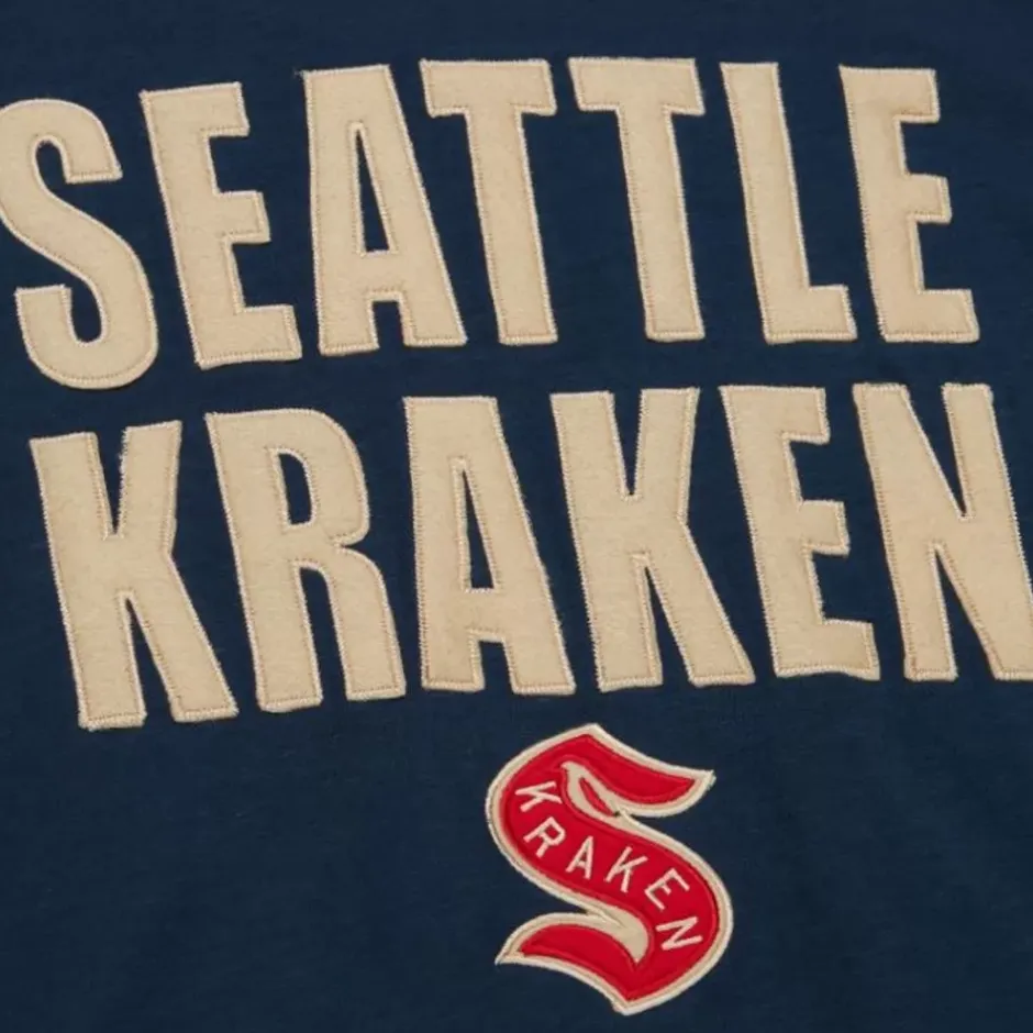 Men Mitchell & Ness T-Shirts & Tops-Legendary Slub Ss Tee Current Logo Seattle Kraken