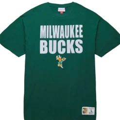 Men Mitchell & Ness T-Shirts & Tops-Legendary Slub S/S Tee Milwaukee Bucks