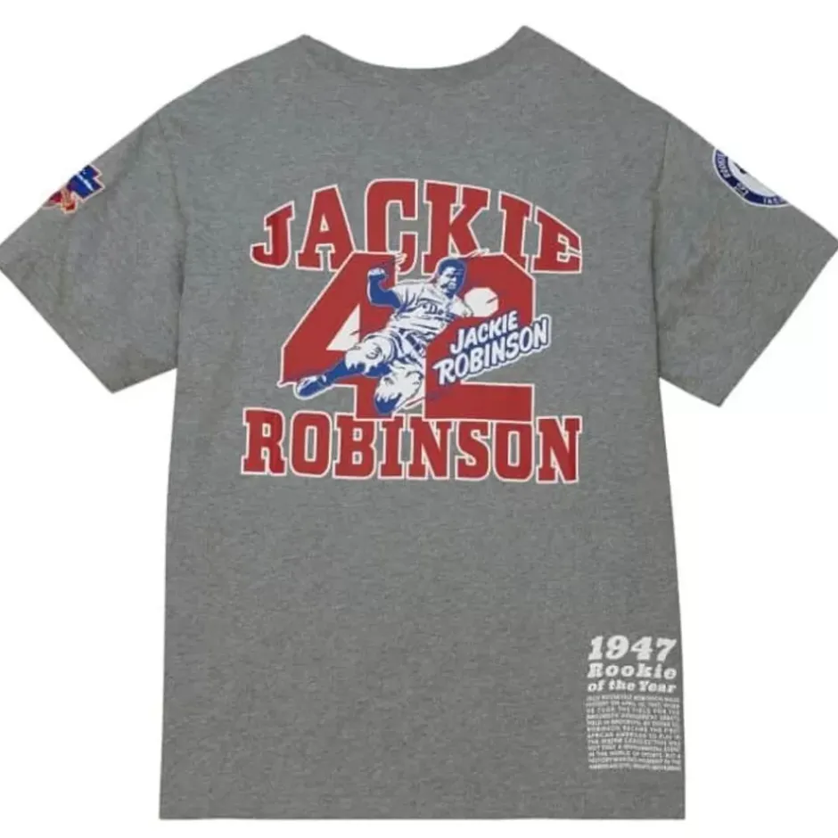 Men Mitchell & Ness T-Shirts & Tops-Legends S/S Tee Brooklyn Dodgers Jackie Robinson