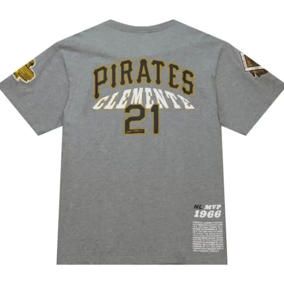 Men Mitchell & Ness T-Shirts & Tops-Legends S/S Tee Pittsburgh Pirates Roberto Clemente