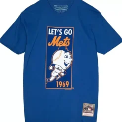 Men Mitchell & Ness T-Shirts & Tops-Let'S Go Tee New York Mets