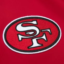 Men Mitchell & Ness Jackets & Outerwear-Lightweight Satin Bomber Vintage Logo San Francisco 49Ers