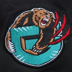 Men Mitchell & Ness Jackets & Outerwear-Lightweight Satin Bomber Vintage Logo Vancouver Grizzlies