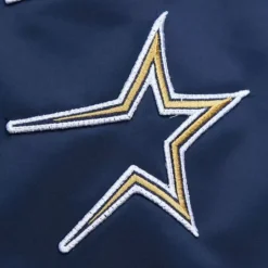 Men Mitchell & Ness Jackets & Outerwear-Lightweight Satin Bomber Vintage Logo Houston Astros