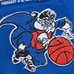 Men Mitchell & Ness Jackets & Outerwear-Lightweight Satin Bomber Vintage Logo New York Knicks