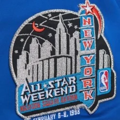 Men Mitchell & Ness Jackets & Outerwear-Lightweight Satin Bomber Vintage Logo New York Knicks