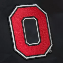 Men Mitchell & Ness Jackets & Outerwear-Lightweight Satin Bomber Current Logo Ohio State