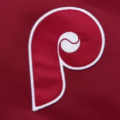 Men Mitchell & Ness Jackets & Outerwear-Lightweight Satin Bomber Vintage Logo Philadelphia Phillies