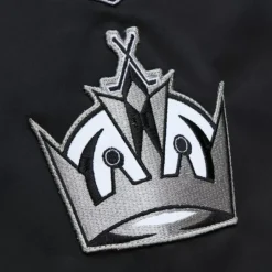 Men Mitchell & Ness Jackets & Outerwear-Lightweight Satin Bomber Current Logo Los Angeles Kings