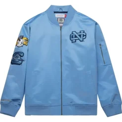 Men Mitchell & Ness Jackets & Outerwear-Lightweight Satin Bomber Vintage Logo University Of North Carolina