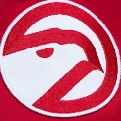 Men Mitchell & Ness Jackets & Outerwear-Lightweight Satin Bomber Vintage Logo Atlanta Hawks