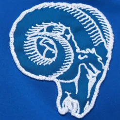 Men Mitchell & Ness Jackets & Outerwear-Lightweight Satin Bomber Vintage Logo Los Angeles Rams