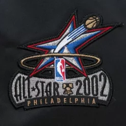 Men Mitchell & Ness Jackets & Outerwear-Lightweight Satin Bomber Vintage Logo Philadelphia 76Ers