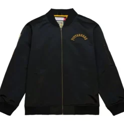 Men Mitchell & Ness Jackets & Outerwear-Lightweight Satin Bomber Vintage Logo Pittsburgh Pirates