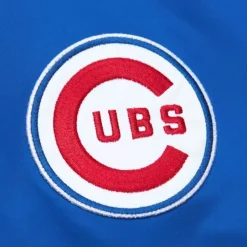 Men Mitchell & Ness Jackets & Outerwear-Lightweight Satin Bomber Vintage Logo Chicago Cubs