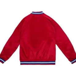 Men Mitchell & Ness Jackets & Outerwear-Lightweight Satin Jacket Detroit Pistons