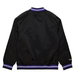 Men Mitchell & Ness Jackets & Outerwear-Lightweight Satin Jacket Sacramento Kings