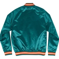 Men Mitchell & Ness Jackets & Outerwear-Lightweight Satin Jacket Miami Dolphins