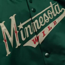 Men Mitchell & Ness Jackets & Outerwear-Lightweight Satin Jacket Minnesota Wild