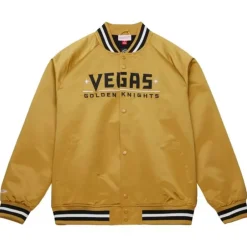 Men Mitchell & Ness Jackets & Outerwear-Lightweight Satin Jacket Current Logo Vegas Golden Knights