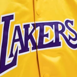 Men Mitchell & Ness Jackets & Outerwear-Lightweight Satin Jacket Los Angeles Lakers