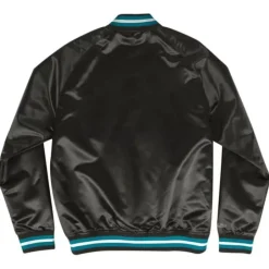 Men Mitchell & Ness Jackets & Outerwear-Lightweight Satin Jacket Charlotte Hornets