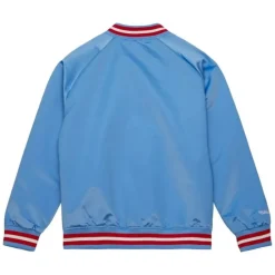 Men Mitchell & Ness Jackets & Outerwear-Lightweight Satin Jacket Houston Oilers