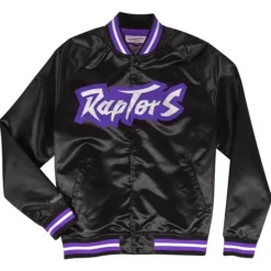 Men Mitchell & Ness Jackets & Outerwear-Lightweight Satin Jacket Toronto Raptors
