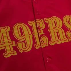 Men Mitchell & Ness Jackets & Outerwear-Lightweight Satin Jacket San Francisco 49Ers