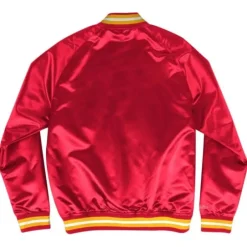 Men Mitchell & Ness Jackets & Outerwear-Lightweight Satin Jacket Atlanta Hawks
