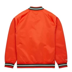 Men Mitchell & Ness Jackets & Outerwear-Lightweight Satin Jacket University Of Miami