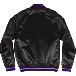 Men Mitchell & Ness Jackets & Outerwear-Lightweight Satin Jacket Sacramento Kings