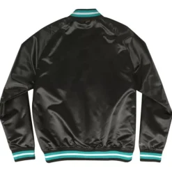 Men Mitchell & Ness Jackets & Outerwear-Lightweight Satin Jacket Vancouver Grizzlies