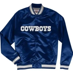 Men Mitchell & Ness Jackets & Outerwear-Lightweight Satin Jacket Dallas Cowboys