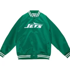Men Mitchell & Ness Jackets & Outerwear-Lightweight Satin Jacket New York Jets