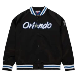Men Mitchell & Ness Jackets & Outerwear-Lightweight Satin Jacket Orlando Magic