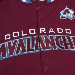 Men Mitchell & Ness Jackets & Outerwear-Lightweight Satin Jacket Colorado Avalanche