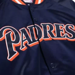 Men Mitchell & Ness Jackets & Outerwear-Lightweight Satin Jacket San Diego Padres