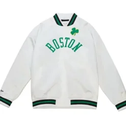 Men Mitchell & Ness Jackets & Outerwear-Lighweight Satin Jacket Boston Celtics