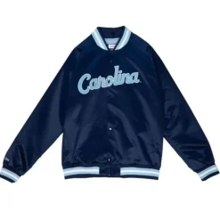 Men Mitchell & Ness Jackets & Outerwear-Lighweight Satin Jacket University Of North Carolina