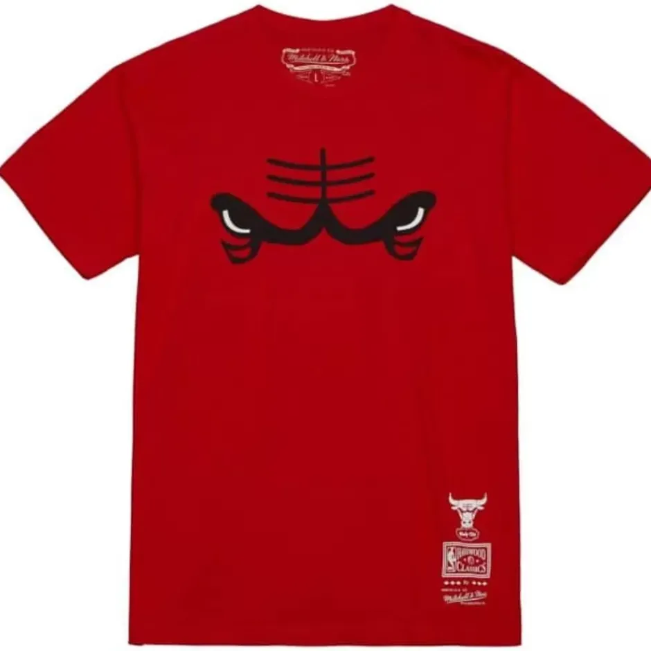 Men Mitchell & Ness T-Shirts & Tops-Logo Remix Tee Chicago Bulls