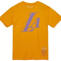 Men Mitchell & Ness T-Shirts & Tops-Logo Remix Tee Los Angeles Lakers