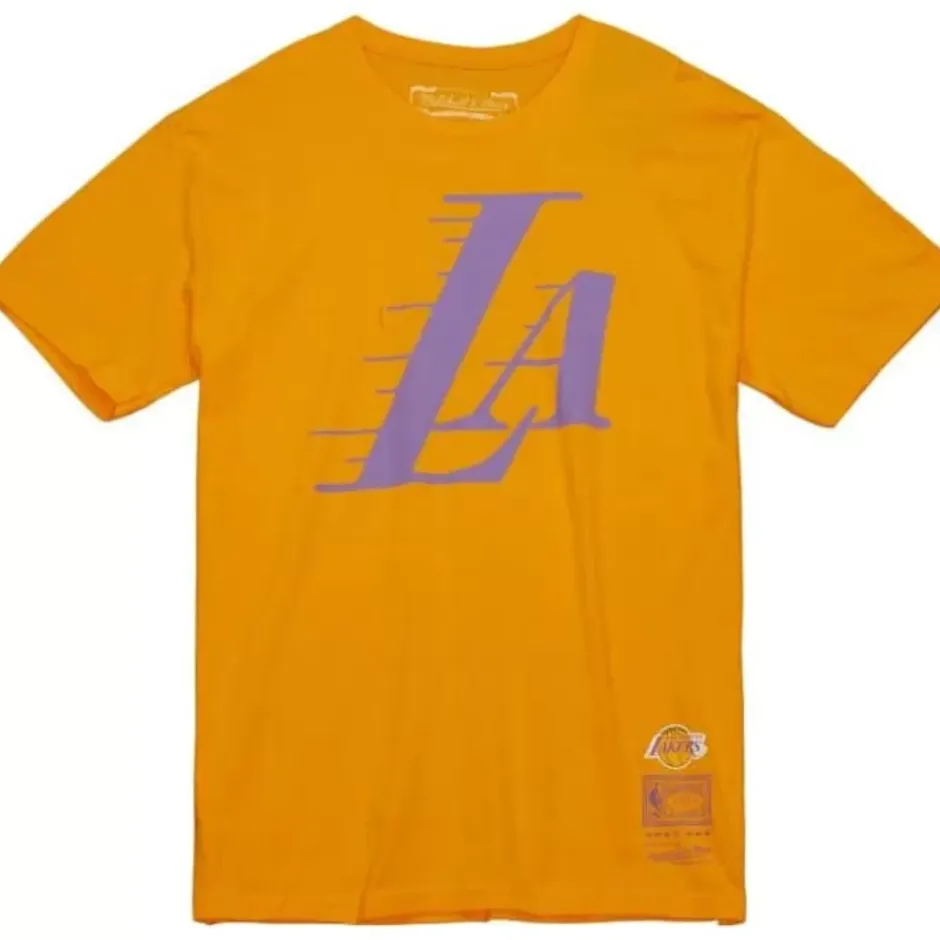 Men Mitchell & Ness T-Shirts & Tops-Logo Remix Tee Los Angeles Lakers