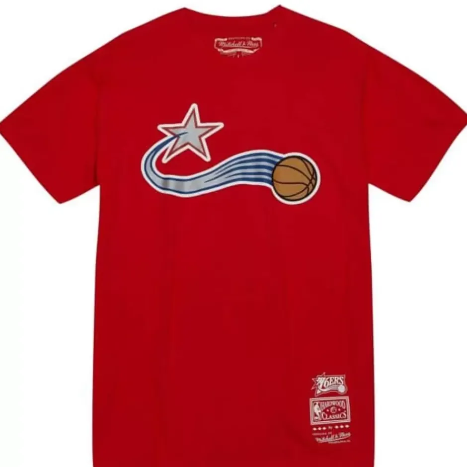 Men Mitchell & Ness T-Shirts & Tops-Logo Remix Tee Philadelphia 76Ers