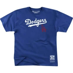 Men Mitchell & Ness T-Shirts & Tops-Los Angeles Dodgers Tee